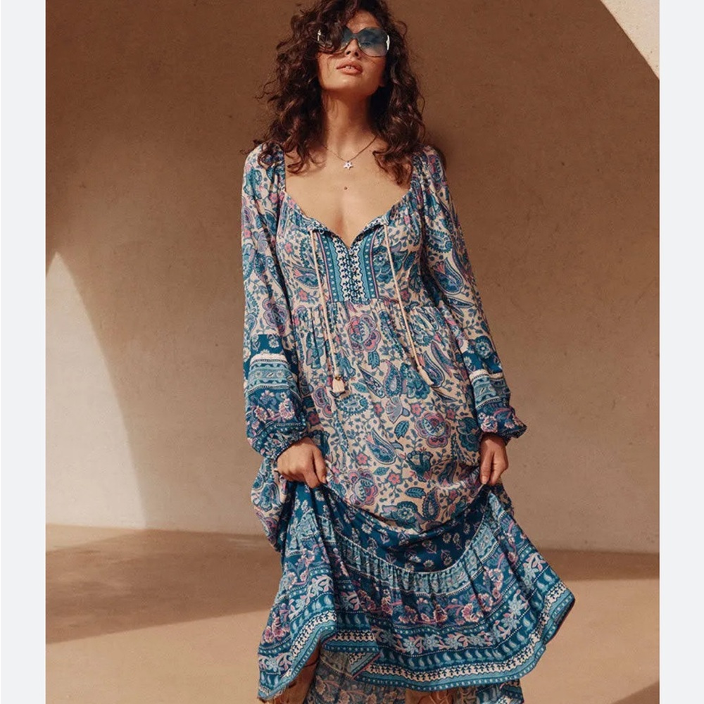 Spell Marmont Gown -LAPIS (BRAND NEW)